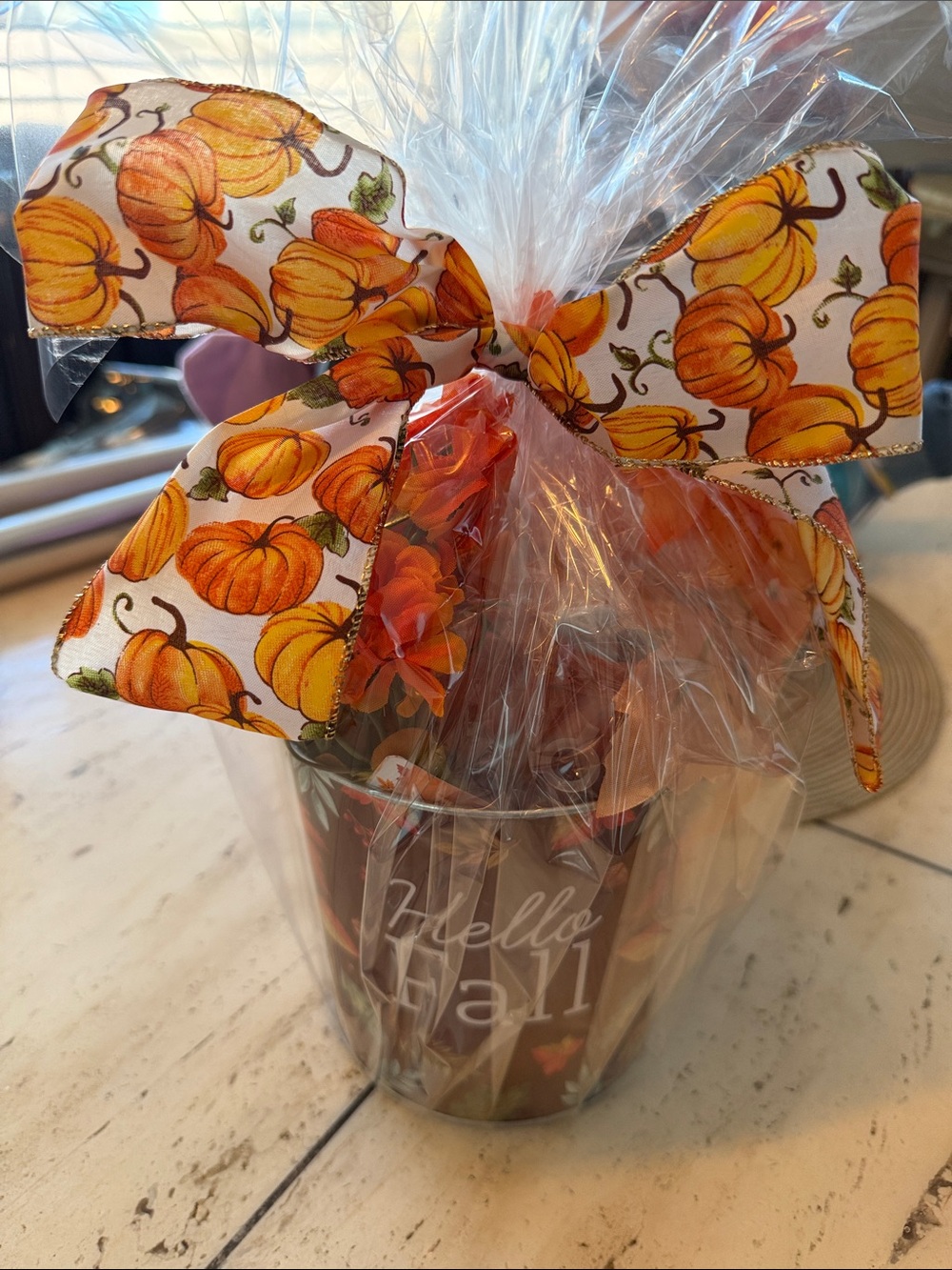 Home Collection Fall Kitchen Set with Orange 'Hello Pumpkin' Potholder Gift Wrap